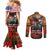 US Veterans Day American Army Couples Matching Mermaid Dress and Long Sleeve Button Shirt With Poppy Flowers