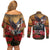 US Veterans Day American Army Couples Matching Off Shoulder Short Dress and Long Sleeve Button Shirt With Poppy Flowers - Wonder Print Shop
