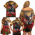 US Veterans Day American Army Family Matching Off Shoulder Short Dress and Hawaiian Shirt With Poppy Flowers - Wonder Print Shop