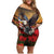 US Veterans Day American Army Family Matching Off Shoulder Short Dress and Hawaiian Shirt With Poppy Flowers - Wonder Print Shop