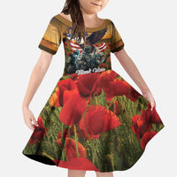 US Veterans Day American Army Family Matching Summer Maxi Dress and Hawaiian Shirt With Poppy Flowers - Wonder Print Shop