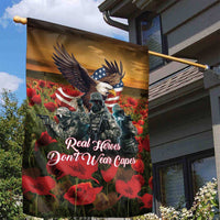 US Veterans Day American Army Garden Flag With Poppy Flowers - Wonder Print Shop