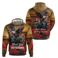 US Veterans Day American Army Hoodie With Poppy Flowers - Wonder Print Shop