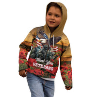 US Veterans Day American Army Kid Hoodie With Poppy Flowers - Wonder Print Shop