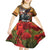 US Veterans Day American Army Kid Short Sleeve Dress With Poppy Flowers - Wonder Print Shop