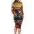 US Veterans Day American Army Long Sleeve Bodycon Dress With Poppy Flowers - Wonder Print Shop