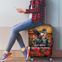 US Veterans Day American Army Luggage Cover With Poppy Flowers - Wonder Print Shop