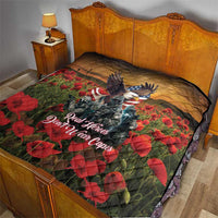 US Veterans Day American Army Quilt With Poppy Flowers - Wonder Print Shop