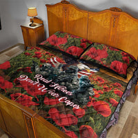 US Veterans Day American Army Quilt Bed Set With Poppy Flowers - Wonder Print Shop
