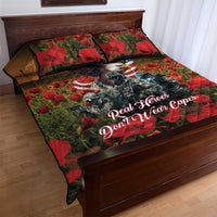 US Veterans Day American Army Quilt Bed Set With Poppy Flowers - Wonder Print Shop