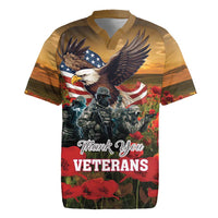 US Veterans Day American Army Rugby Jersey With Poppy Flowers - Wonder Print Shop
