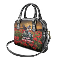 US Veterans Day American Army Shoulder Handbag With Poppy Flowers