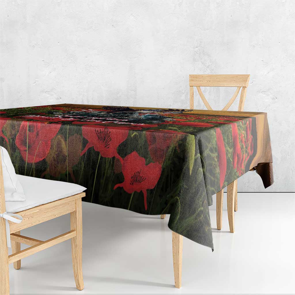 US Veterans Day American Army Tablecloth With Poppy Flowers - Wonder Print Shop