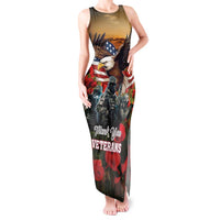 US Veterans Day American Army Tank Maxi Dress With Poppy Flowers - Wonder Print Shop