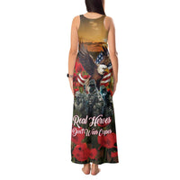 US Veterans Day American Army Tank Maxi Dress With Poppy Flowers - Wonder Print Shop