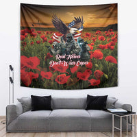 US Veterans Day American Army Tapestry With Poppy Flowers - Wonder Print Shop