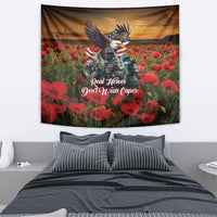 US Veterans Day American Army Tapestry With Poppy Flowers - Wonder Print Shop