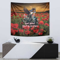 US Veterans Day American Army Tapestry With Poppy Flowers - Wonder Print Shop