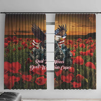 US Veterans Day American Army Window Curtain With Poppy Flowers - Wonder Print Shop