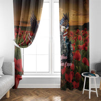 US Veterans Day American Army Window Curtain With Poppy Flowers - Wonder Print Shop