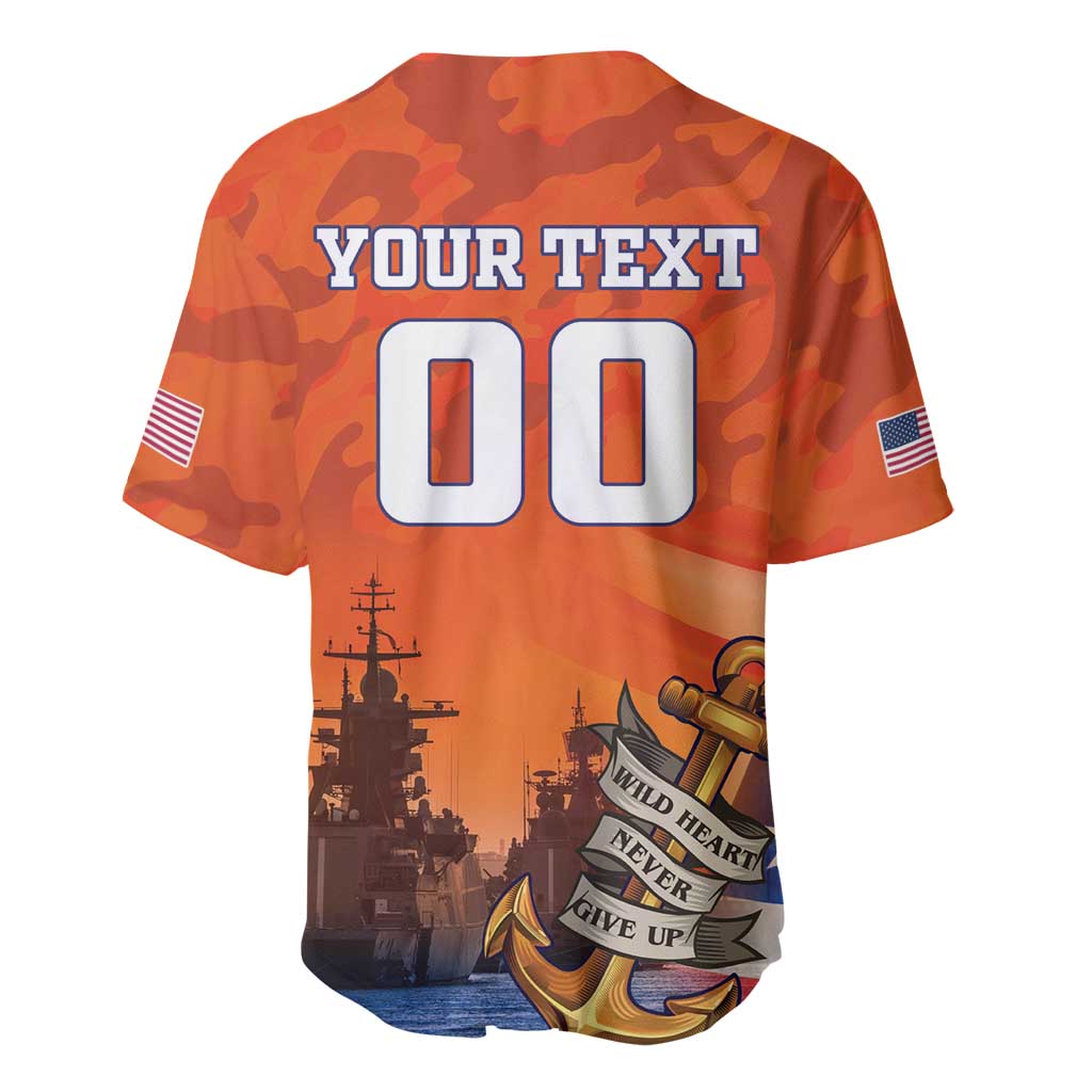 Custom US Navy Veteran Baseball Jersey With Camouflage Pattern - Wonder Print Shop