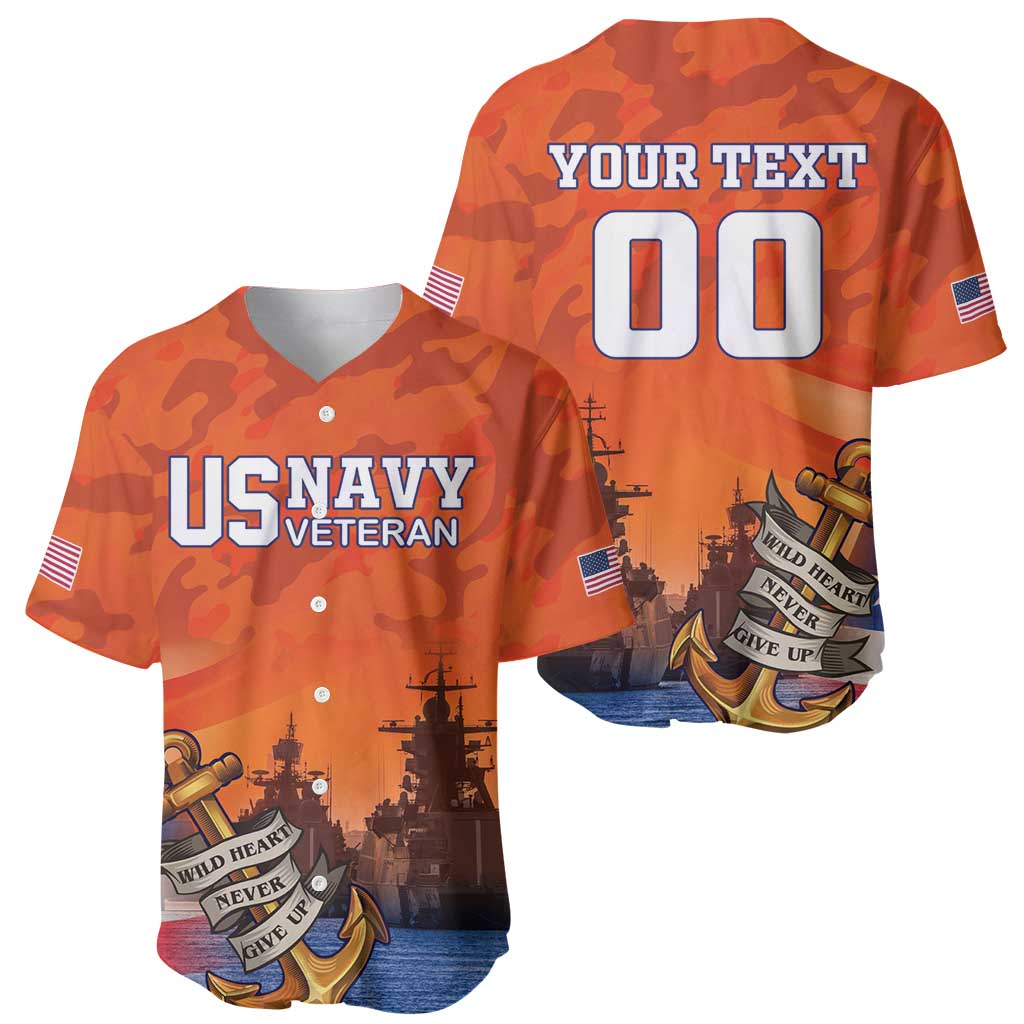 Custom US Navy Veteran Baseball Jersey With Camouflage Pattern - Wonder Print Shop