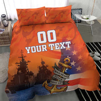 Custom US Navy Veteran Bedding Set With Camouflage Pattern - Wonder Print Shop