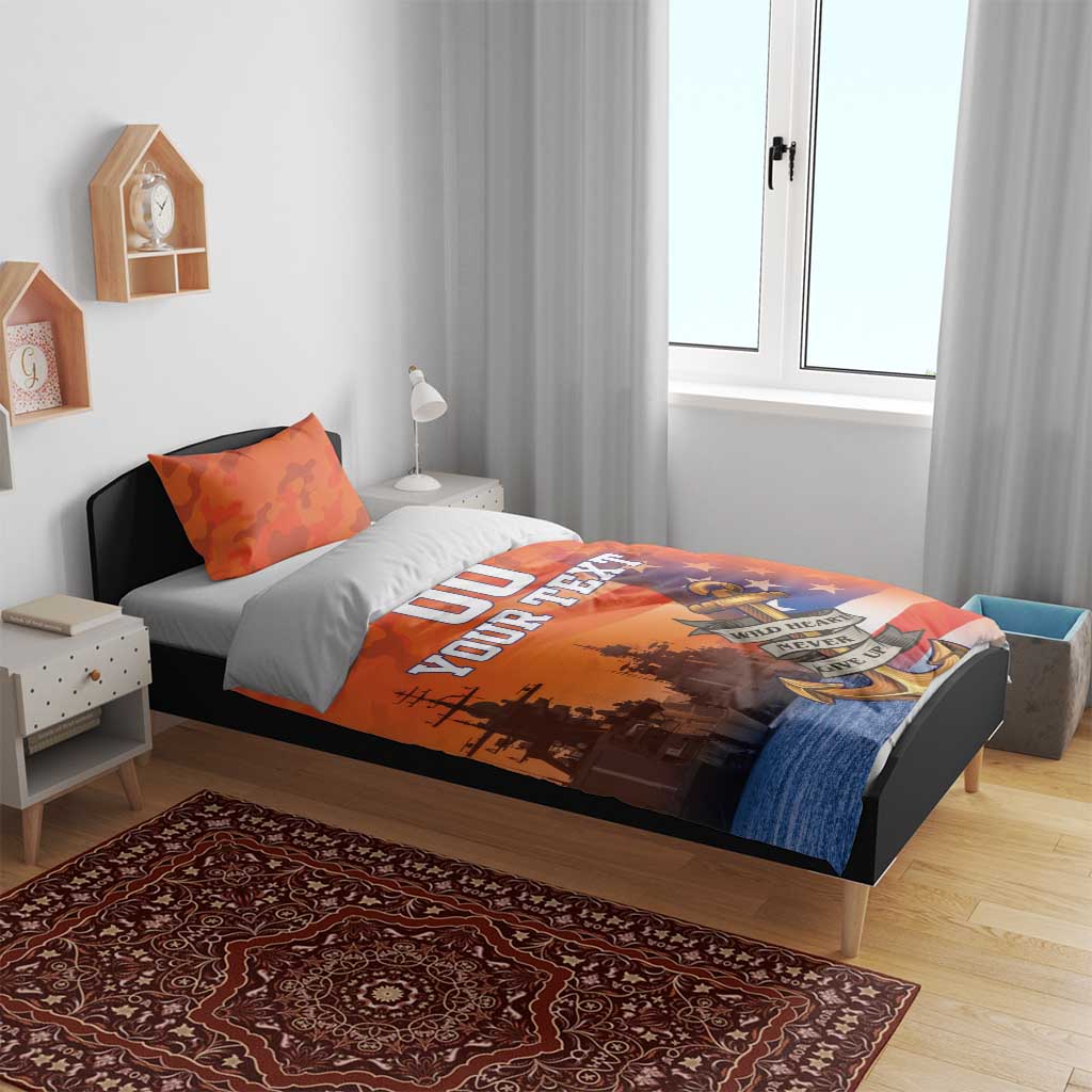 Custom US Navy Veteran Bedding Set With Camouflage Pattern - Wonder Print Shop