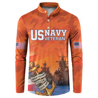 Custom US Navy Veteran Button Sweatshirt With Camouflage Pattern - Wonder Print Shop
