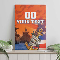 Custom US Navy Veteran Canvas Wall Art With Camouflage Pattern - Wonder Print Shop