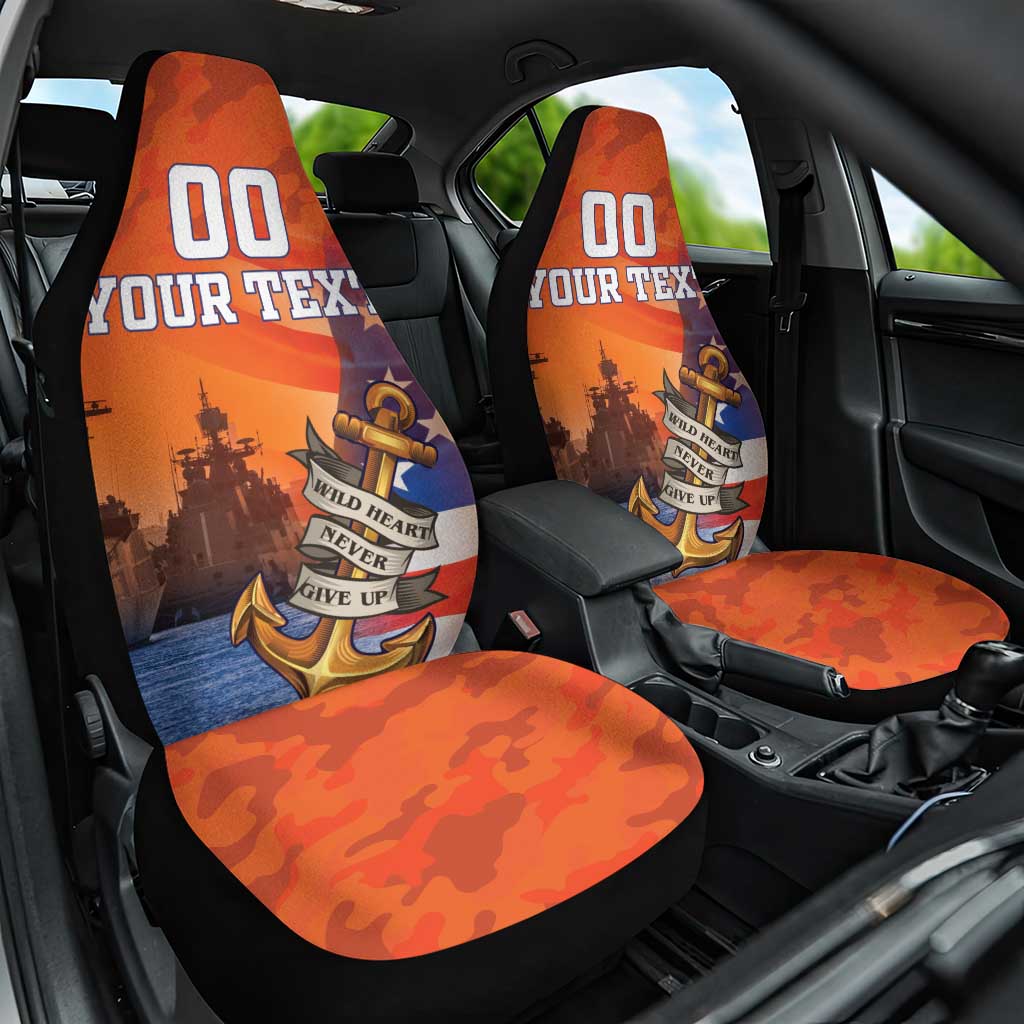 Custom US Navy Veteran Car Seat Cover With Camouflage Pattern - Wonder Print Shop