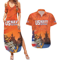 Custom US Navy Veteran Couples Matching Summer Maxi Dress and Hawaiian Shirt With Camouflage Pattern - Wonder Print Shop