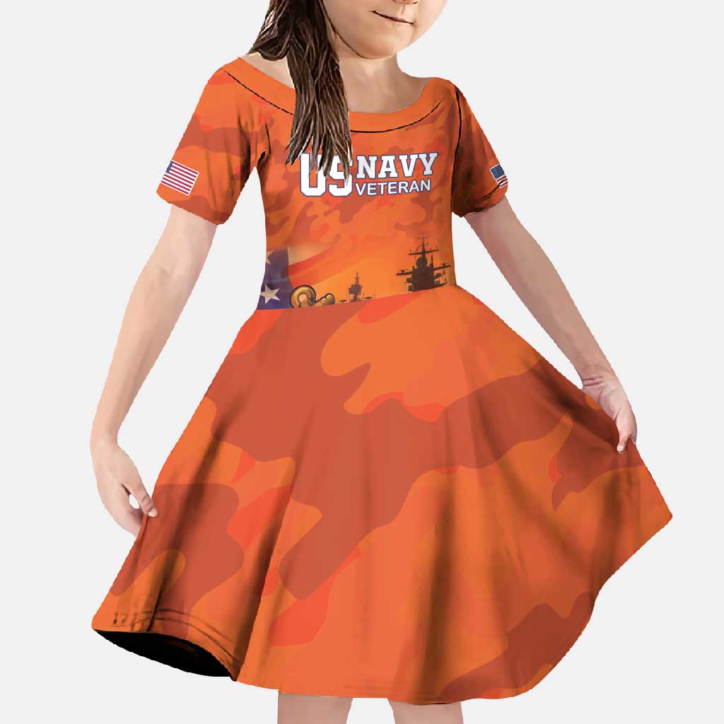 Custom US Navy Veteran Family Matching Long Sleeve Bodycon Dress and Hawaiian Shirt With Camouflage Pattern - Wonder Print Shop