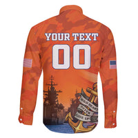 Custom US Navy Veteran Family Matching Long Sleeve Bodycon Dress and Hawaiian Shirt With Camouflage Pattern - Wonder Print Shop