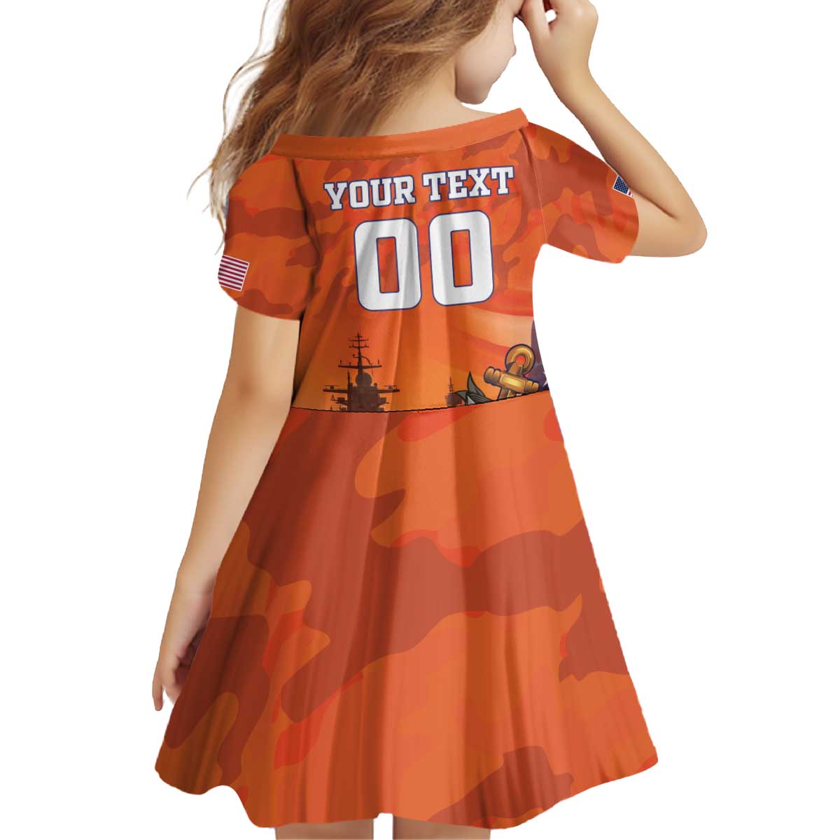 Custom US Navy Veteran Family Matching Off Shoulder Short Dress and Hawaiian Shirt With Camouflage Pattern - Wonder Print Shop