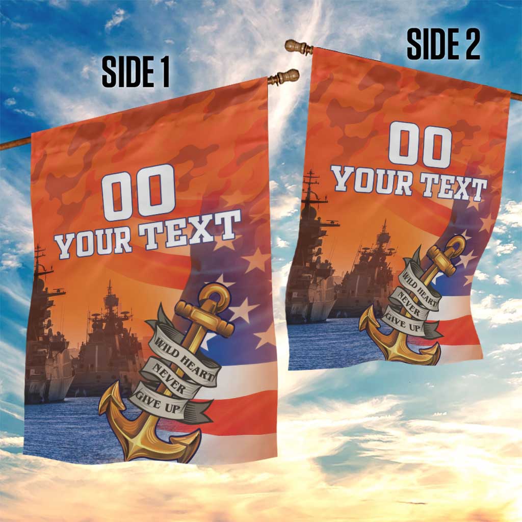 Custom US Navy Veteran Garden Flag With Camouflage Pattern - Wonder Print Shop