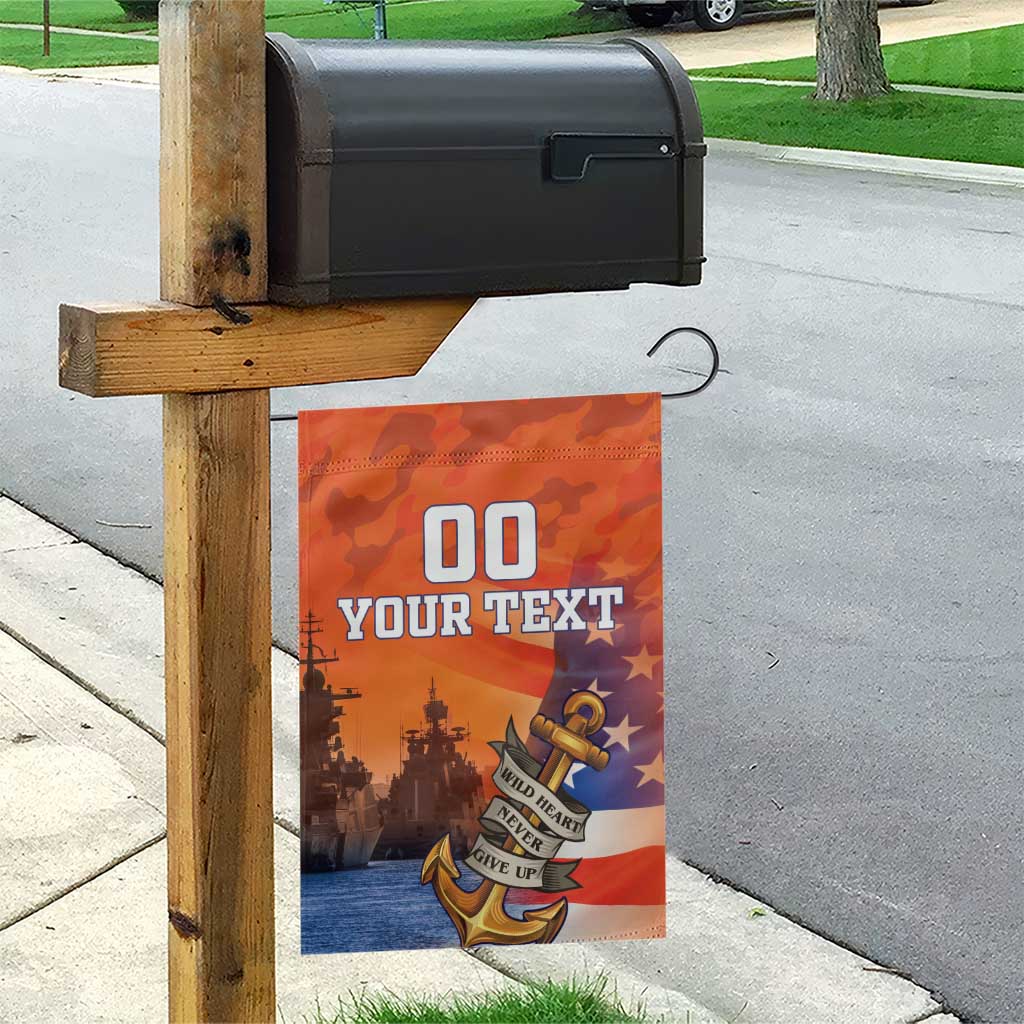 Custom US Navy Veteran Garden Flag With Camouflage Pattern - Wonder Print Shop