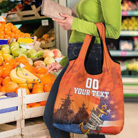 Custom US Navy Veteran Grocery Bag With Camouflage Pattern