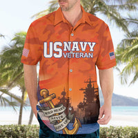 Custom US Navy Veteran Hawaiian Shirt With Camouflage Pattern - Wonder Print Shop