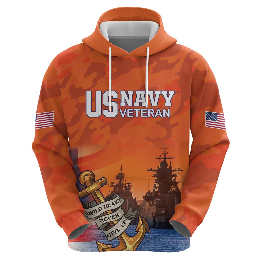 Custom US Navy Veteran Hoodie With Camouflage Pattern - Wonder Print Shop