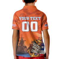 Custom US Navy Veteran Kid Polo Shirt With Camouflage Pattern - Wonder Print Shop