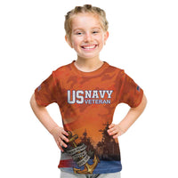 Custom US Navy Veteran Kid T Shirt With Camouflage Pattern - Wonder Print Shop