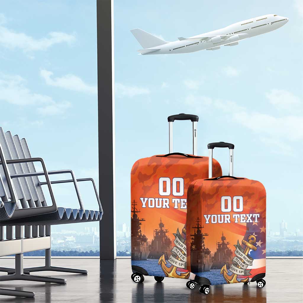 Custom US Navy Veteran Luggage Cover With Camouflage Pattern - Wonder Print Shop