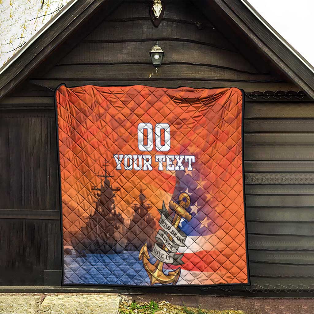 Custom US Navy Veteran Quilt With Camouflage Pattern - Wonder Print Shop