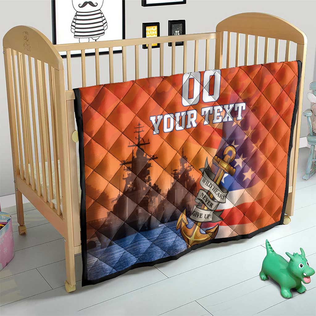 Custom US Navy Veteran Quilt With Camouflage Pattern - Wonder Print Shop