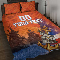 Custom US Navy Veteran Quilt Bed Set With Camouflage Pattern - Wonder Print Shop