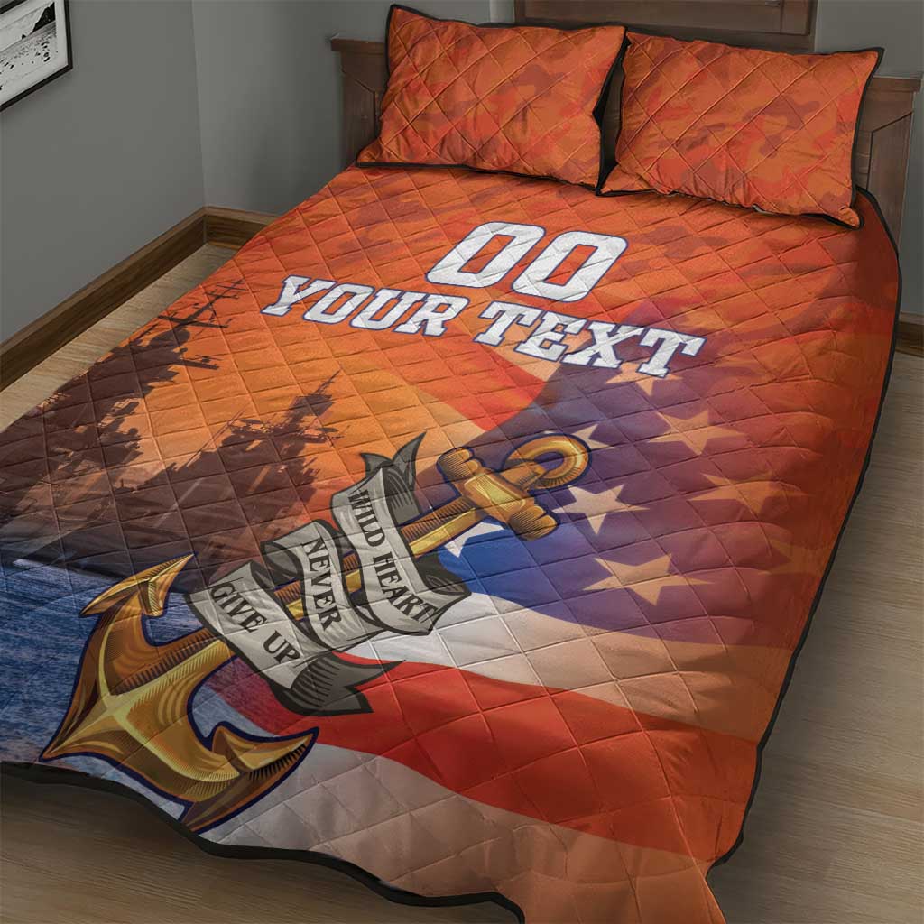 Custom US Navy Veteran Quilt Bed Set With Camouflage Pattern - Wonder Print Shop