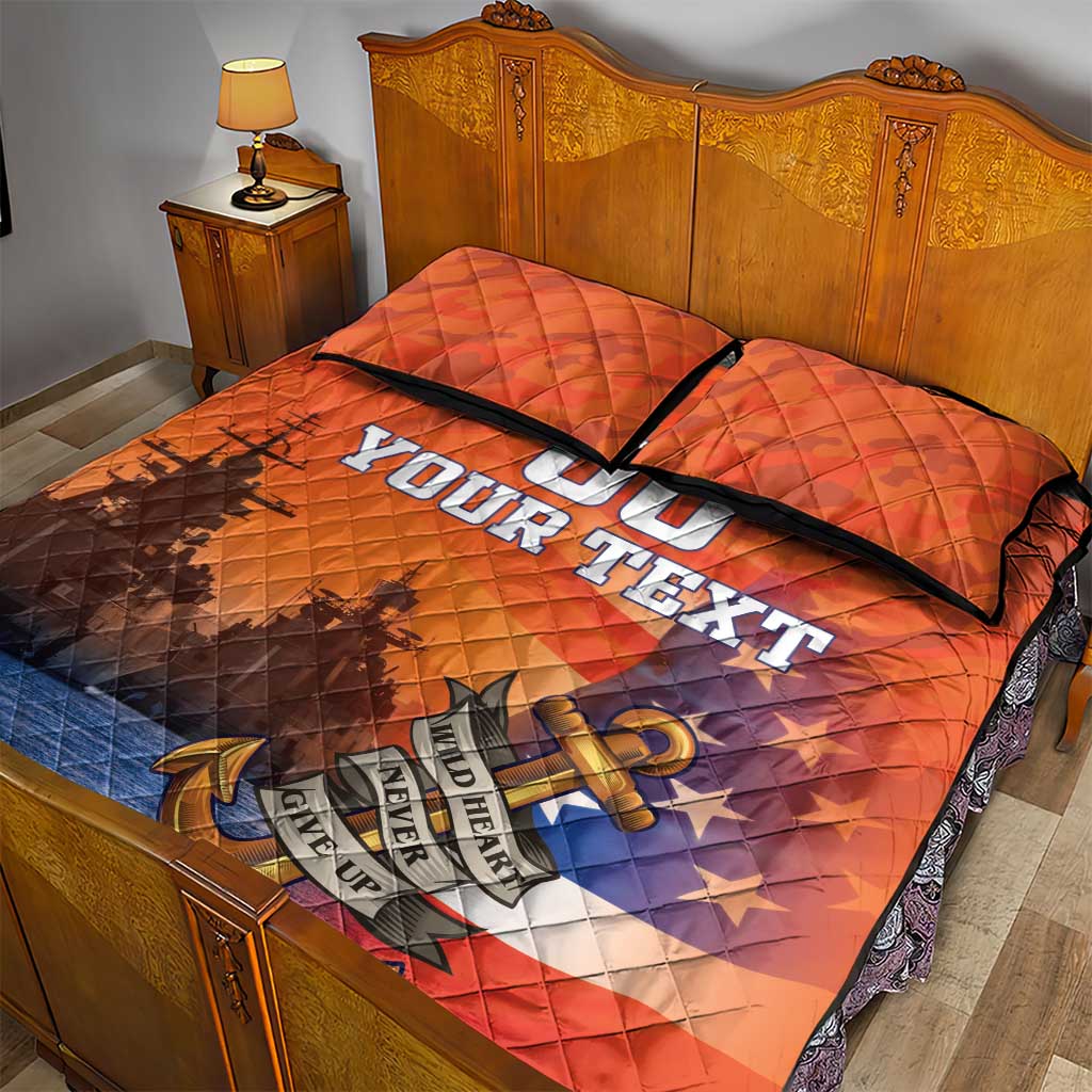 Custom US Navy Veteran Quilt Bed Set With Camouflage Pattern - Wonder Print Shop