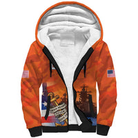 Custom US Navy Veteran Sherpa Hoodie With Camouflage Pattern - Wonder Print Shop