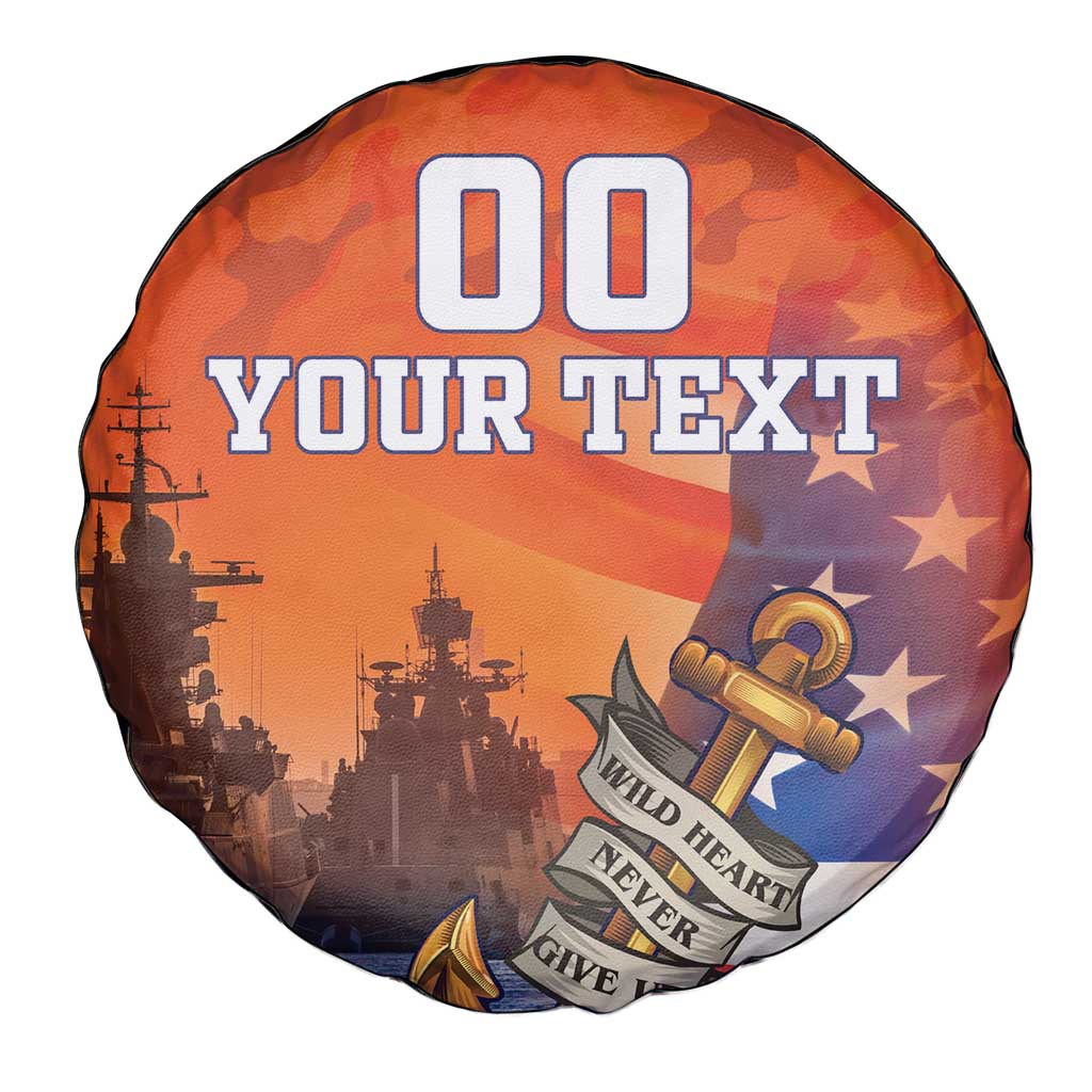 Custom US Navy Veteran Spare Tire Cover With Camouflage Pattern - Wonder Print Shop